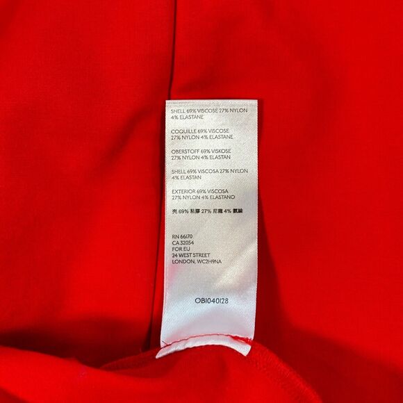 Anthropologie Mock Neck Ruffle Hem Top Women's Medium Red Sleeveless Knit Peplum - Picture 12 of 12